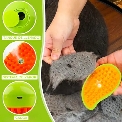 CEPILLO DE VAPOR PARA GATOS 3 EN 1, AUTOLIMPIANTE