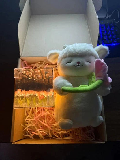 PELUCHE CORDERITO TULIPAN + LAMPARA DE TULIPANES